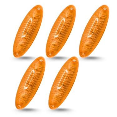 Imagem de All Star Truck Parts 5pcs Lente Âmbar Amarelo 12 LED Top Cabine Marcador Teto Luzes de Corrida Montagem de Lâmpadas Substituição para Freightliner Cascadia 2008-2019 Luzes de Cabine de Caminhão Pesado