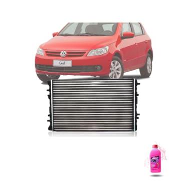 Imagem de Kit Radiador VW Gol 06> e Fox 09> 1.0 1.6 Com Ar + Aditivo Visconde RV Extra Rosa