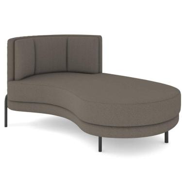Imagem de Chaise Longue Divã 164cm Braço Esquerdo Logus D06 Bouclê Bege Escuro - Mpozenato