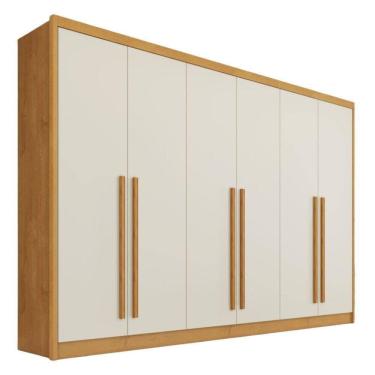 Imagem de Guarda Roupa Valencia 6 Portas 6 Gavetas 100% Mdf Mademarcs Peroba-off White
