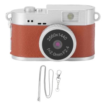 Imagem de ASHATA Mini Câmera Digital, Câmera Com Chaveiro para Fotografia, Vídeo 2K FHD Foto de 2 MP, Com Tela Colorida de 1,47 Polegadas, Flash LED Com 4 Filtros Integrados, para Adolescentes, (Marrom)