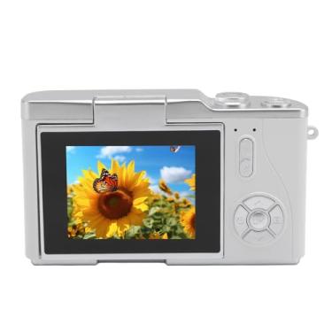 Imagem de Cryfokt Câmera CCD 48MP 4K Vídeo Digital Portátil Com Tela Reversível para Selfie Fotografia de Graduação Em Viagens Ao Ar Livre, ABS 2,4 pol., Branco (Branco)