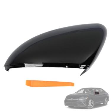 Imagem de Magimaker Tampa do espelho do lado esquerdo do motorista compatível com Volkswagen Jetta 2019 2020 2021 2022 2023 2024 2025 porta externa retrovisor capas de reposição sem setas