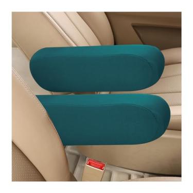 Imagem de Augeny 2 peças de capas de apoio de braço do assento dianteiro do carro, protetor de descanso de braço automático de tecido elástico macio, substituição respirável da capa do apoio de braço do assento