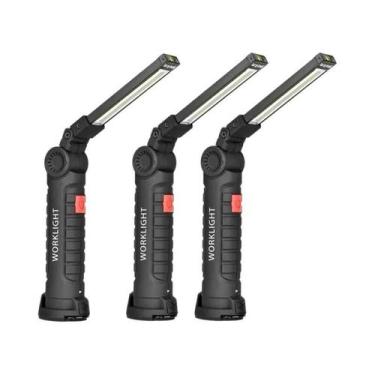 Imagem de Lanterna LED COB Portátil Recarregável Com USB, Lâmpada Magnética Susp