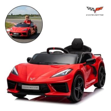 Imagem de Mini Carro Elétrico Infantil 12v Corvette C8 C/Luz Vermelho - BW431VM