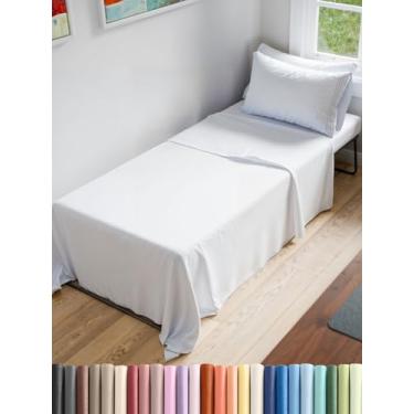 Imagem de Jogo de lençol de berço 83,8 cm x 190,5 cm – Lençóis de colchão de tamanho de berço de ajuste fácil – Ideal para camas estreitas, campismo, trailers, beliches solteiros, creches e berços de