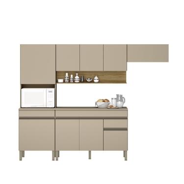 Imagem de Cozinha (com Balcão Com Tampo) 9 Portas 1 Gaveta Line Vanilla-vanilla-cp-freijo - Ssx Multicoisas