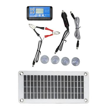 Imagem de KIMISS Kit de Painel Solar Portátil 12V 30W Com Controlador para RV, Barcos, Camping - Módulo Compacto e Leve Com Ventosas Fixas