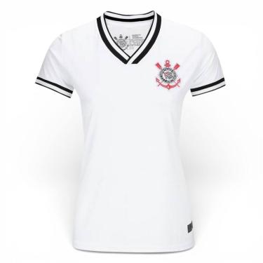 Imagem de Camiseta Corinthians Feminina Estilo Retrô Logo Bordado