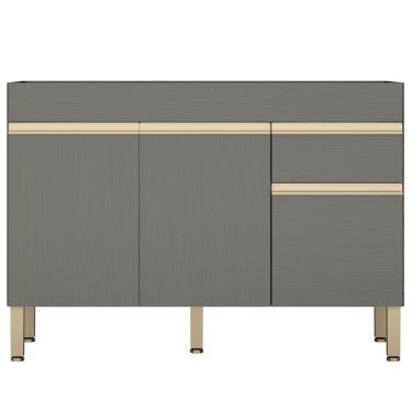 Imagem de Balcao Para Pia 3 Portas 1 Gaveta 120 Cm Line Ktp Gris