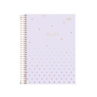 Imagem de Caderno Universitário 2 em 1 Sweetly Cadersil - 1 Matéria 88 folhas Coleção Delicada Romântica Tam. 19,9X27Cm Caderno Planner (Roxo)