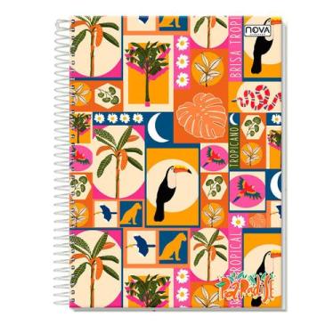 Imagem de Caderno Grande 20 Matérias Feminino Paradise Tropical - Nova Cadernos