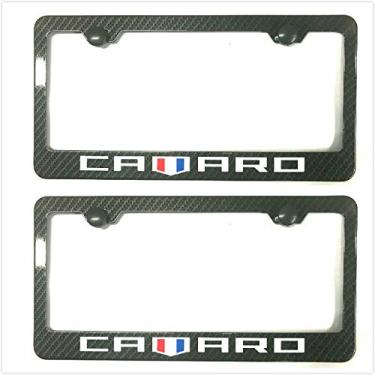 Imagem de Suporte de moldura de placa de licença de fibra de carbono para Camaro-aço inoxidável (W2)