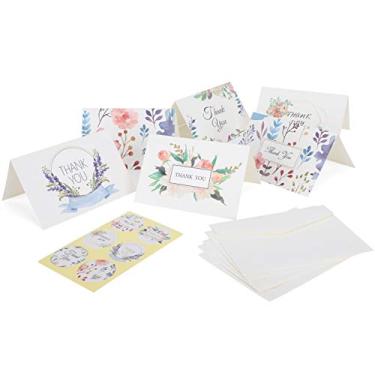 Imagem de SIWOTED 24 unidades de cartões comemorativos, papel de presente em branco para presente de festival com envelopes e adesivo (obrigado)