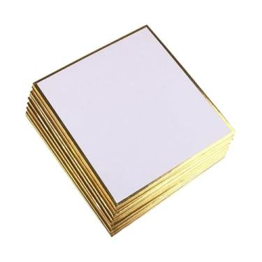 Imagem de Baoblaze Conjunto de 10 placas Shikishi para Artesanato, Materiais Multifuncionais, Cartões de Arte em Branco, Placas para Assinatura de Artistas para, 15x15 Cm