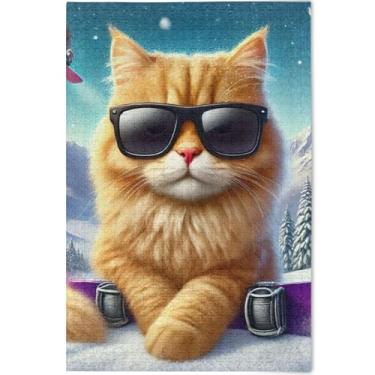 Imagem de Quebra-cabeça de gato engraçado personalizado gatinho fofo para adultos 500 peças presentes para jogo de elefante branco presentes masculinos quebra-cabeça exclusivo brinquedo artístico, 52 cm x 37,8