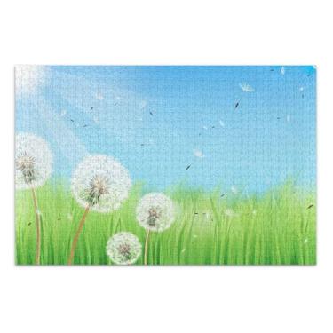 Imagem de Belos quebra-cabeças de dente-de-leão de primavera, 1000 peças para adultos, amigos, família, jogos, presentes, quebra-cabeça rígido para adultos, arte de animais, 75 x 40 cm