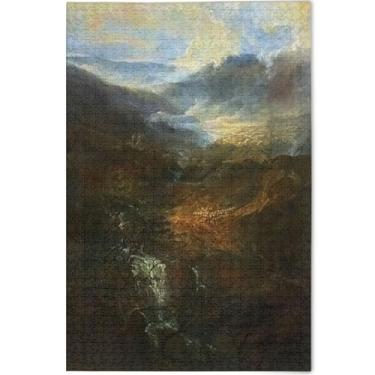 Imagem de J. M. W. Turner imprime Coniston paisagem quebra-cabeças para adultos 1000 peças engraçadas animais flores arte única divertido brinquedo adulto jogo engraçado jogo divertido, 75 cm x 50 cm