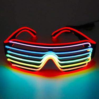 Imagem de Óculos LED com Fio El Neon para Rave Brilho Decoração Festas Clubs e Feriados 3 Estilos de Iluminação Ocasiões Festivas