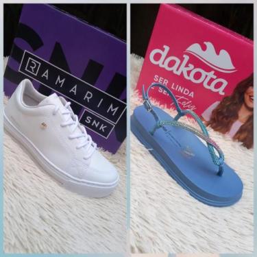 Imagem de Tênis Casual Ramarim cor branco+Papeti Flat Dakota cor azul disponível