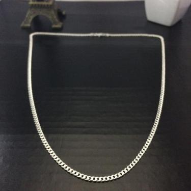 Imagem de Corrente Grumet Masculina Prata Maciça 925 Fina 45 Cm - Lojas La&Ny , 