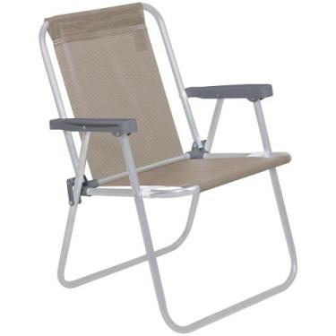 Imagem de Cadeira de Praia Alta em Alumínio Lazy Bege 23506 Bel - Belfix, 23506