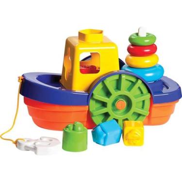 Imagem de Brinquedo Educativo Barco Didático com Blocos e âncora - Mercotoys