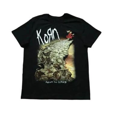 Imagem de Camiseta Oversize Korn Follow the Leader De Algodão Estampada Dupla Fa