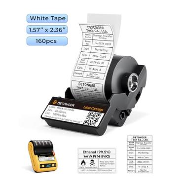 Imagem de DETONGER DT5150P Etiquetas PET – Resistente a UV, à prova de intempéries e resistente à cor, cartucho de fita de transferência térmica tudo-em-um, resistente para uso interno/externo, compatível com