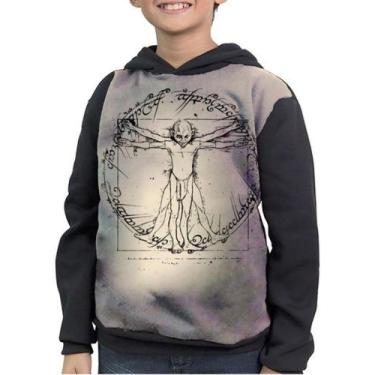 Imagem de Moletom Infantil Gollum Sméagol Vitruviano Senhor Dos Aneis, Preto, 10