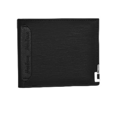 Imagem de Carteira masculina fina, 2 em 1, carteira dupla de poliuretano macio com um único porta-cartão, 7 compartimentos, 2 compartimentos para identidade, 2 compartimentos para dinheiro, porta-cartões de