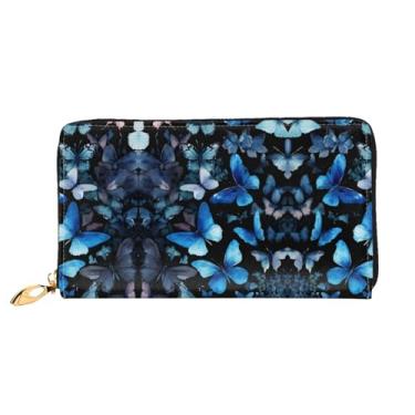 Imagem de XLLingL Carteiras de cartão de crédito impressas, bolsas longas de couro femininas, carteiras com zíper, carteira de viagem simples