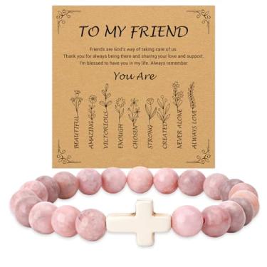 Imagem de Pulseira cristã para mulheres, presentes católicos, pulseiras religiosas, cruz, presentes baseados na fé, acessórios bíblicos espirituais, presente de Natal, aniversário, dia dos namorados, presente