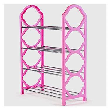 Imagem de Prateleira de sapato simples alumínio metal armário de sapatos multicamadas fácil organizador de armazenamento de sapatos economia de espaço prateleira de sapatos organizador de armazenamento de