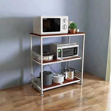 Imagem de U5GAAALPPQ9 Rack de armazenamento multicamadas, prateleira de forno, prateleira de chão, temperos, fogão, arroz, fogão, louça, 81 x 38 x 89 cm, armazenamento de cozinha, prateleira para tigela de