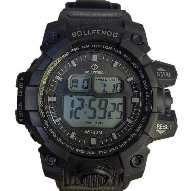 Imagem de Relógio Militar Preto Digital Exclusivo Resistente Água Moda