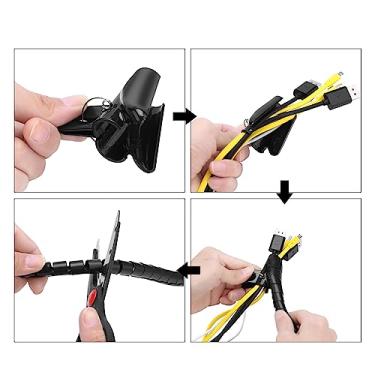 Imagem de Naroote Tubo Flexível de Envoltório Espiral para Organizador de Cabos para Uso Doméstico e de Escritório Com Solução Zip-up - Tubo de Armazenamento de Fio de 5 Pés para TV e Monitor de Computador