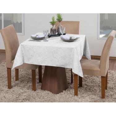 Imagem de Toalha De Mesa Quadrada Sala Jantar Jacquard 4 Lugares - Actual Decor,