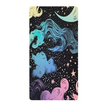 Imagem de Blueangle Lençol de berço padrão para berço infantil - Lençóis de algodão macio e respirável com céu colorido (66)