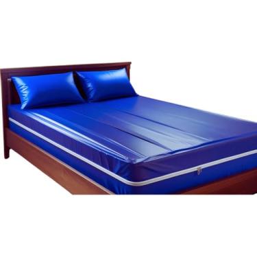 Imagem de Capa de Colchão Impermeável Hospitalar Protetor de Colchão Casal Anti Alérgica Anti Ácaros(ZÍPER,138x188x20 + 2 FRONHAS)