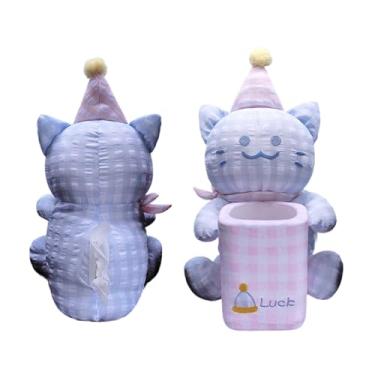 Imagem de Porta-lenços - Organizador Automotivo De Gato 2 Em 1 Multifuncional,Lata Lixo | Veículo Caminhão Interior Casa Escritório Mesa Criado-mudo Viagem Campismo Festa Armazenamento Lanches