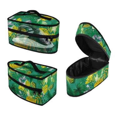 Imagem de Rchsomd Estojo de ferro com estampa de folhas tropicais havaianas, portátil, organizador de ferro de viagem, bolsa leve para vaporizador, à prova d'água e à prova de poeira, apenas capa