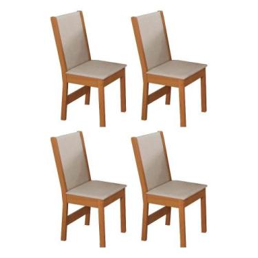 Imagem de Kit 4 Cadeiras Melina MDF Estofamento Tecido Asgard - Móveis São Carlo