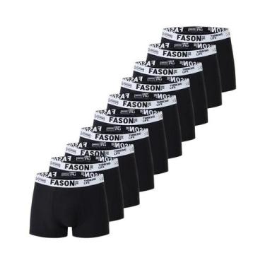 Imagem de Cuecas Boxer Pretas Com Cintura Elástica Para Homens E Adolescentes pl