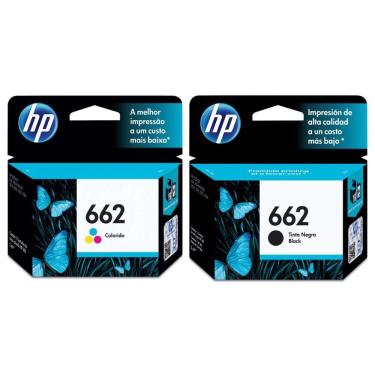 Imagem de Cartucho De Tinta Hp 662 Kit Preto E Color Cz104ab Cz103ab