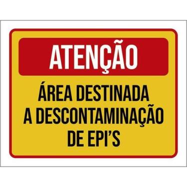 Imagem de Kit 10 Placa Acm Área Destinada Descontaminação Epi 18X23 - Sinalizo