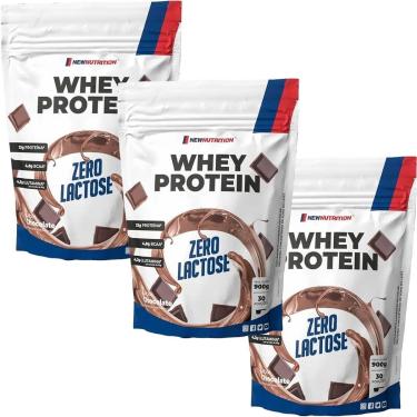 Imagem de Kit 3X Whey Protein Zero Lactose - 900g Refil Chocolate - NewNutrition-Masculino