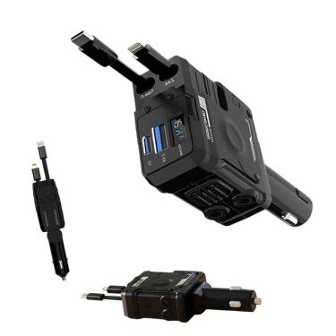 Imagem de Carregador Turbo Portatil  Celular Multi Entrada Usb Carga Rapida Visor Bateria Caminhao Carro