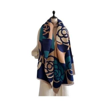 Imagem de Cachecol De Luxo Feminino De Inverno Em Caxemira Jacquard, Xale Grosso